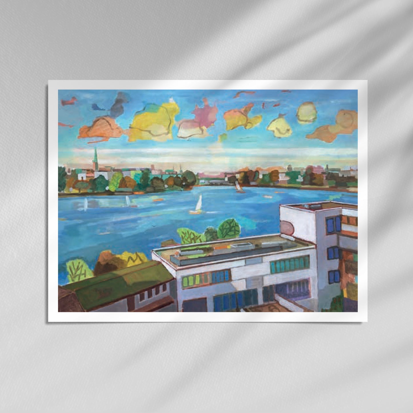 Heinz Rolefs - Alster von der Dachterasse des George aus gesehen III - 2018