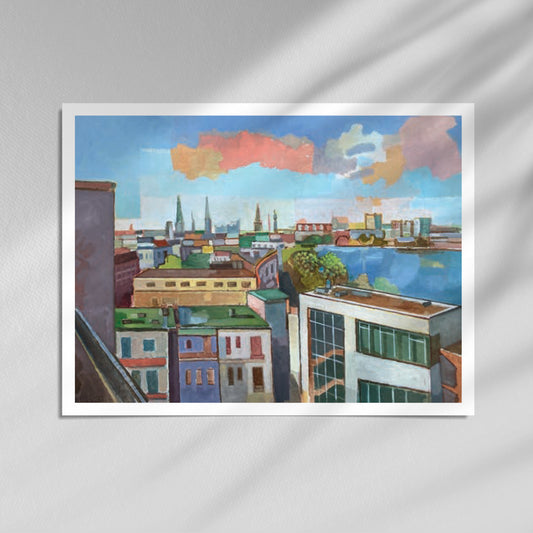 Heinz Rolefs - Alster von der Dachterasse des George aus gesehen - 2018