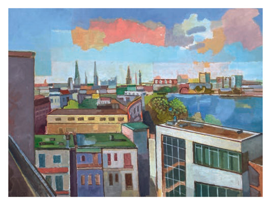 Heinz Rolefs - Alster von der Dachterasse des George aus gesehen - 2018