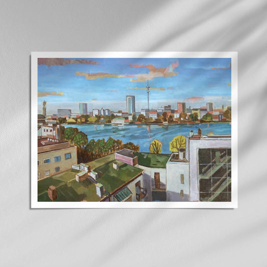 Heinz Rolefs - Alster von der Dachterasse des George aus gesehen II - 2018