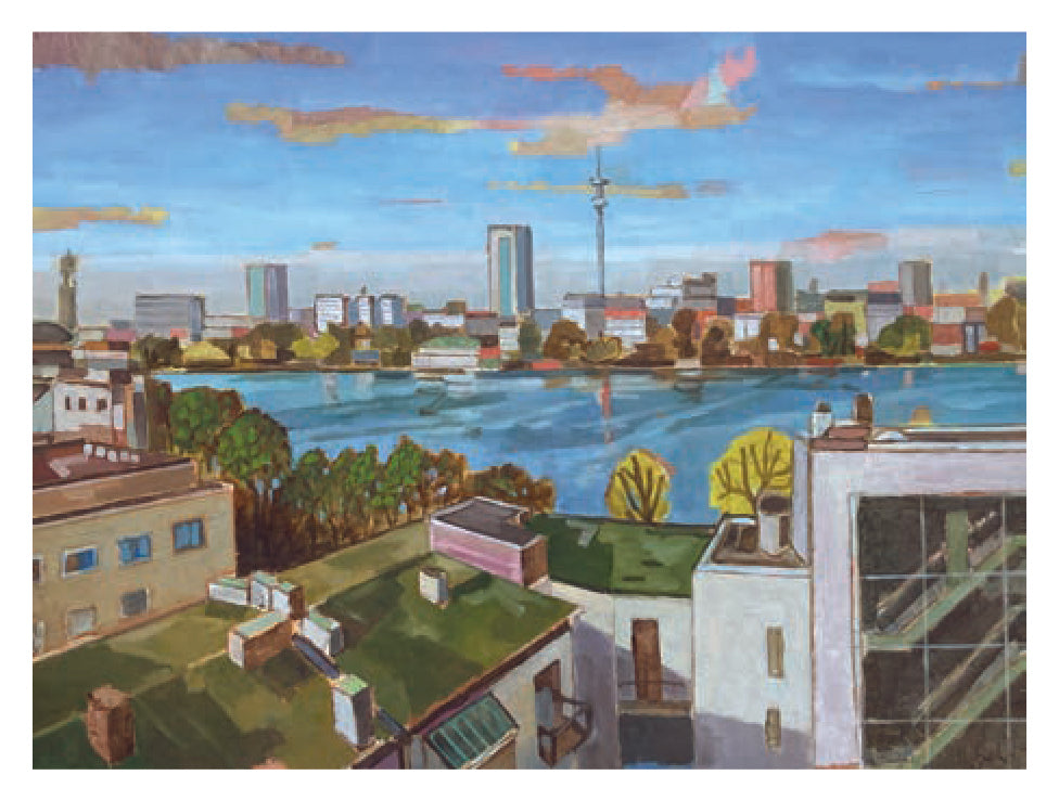 Heinz Rolefs - Alster von der Dachterasse des George aus gesehen II - 2018