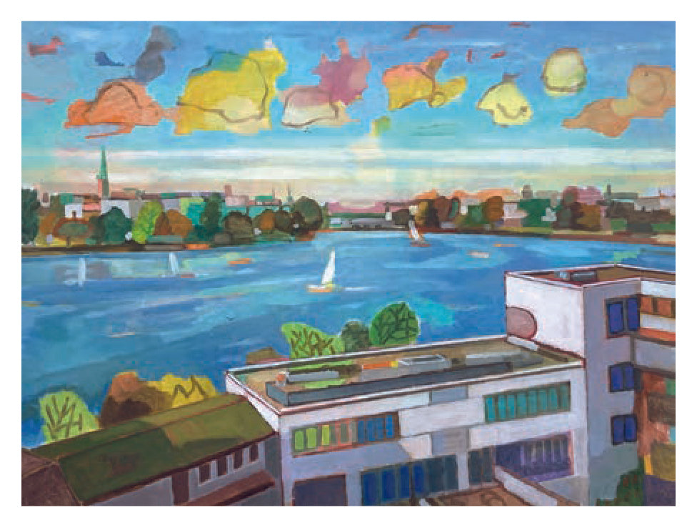 Heinz Rolefs - Alster von der Dachterasse des George aus gesehen III - 2018