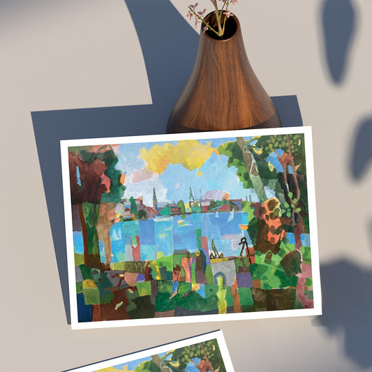 Heinz Rolefs - Alster Blick auf die Innenstadt - 2018