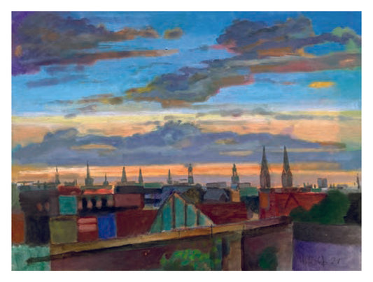 Heinz Rolefs - St. Georg Blick auf die Stadt - 2021